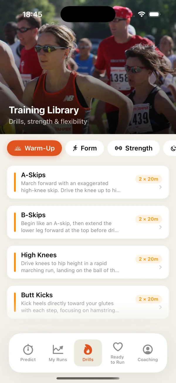Ready to Run — Training Library drills and warm-ups